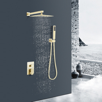 JDOOR Hotel Gold Showers Set System Juego de mezclador de ducha de baño